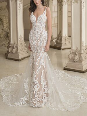 Vestido de novia sirena recto