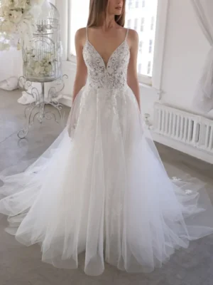 vestido de novia corte princesa modelo Amore