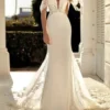 vestido de novia sirena con bordado