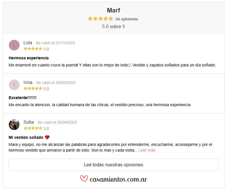Reseñas Casamientos.com